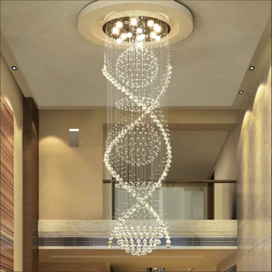 Luxury Crystal Villa Room Stair Light Chandelier for High Ceilings