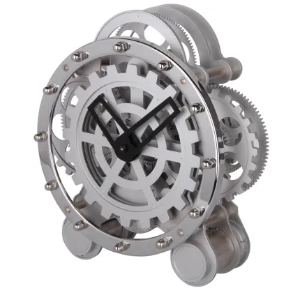 Gear Beside White Table Clocks
