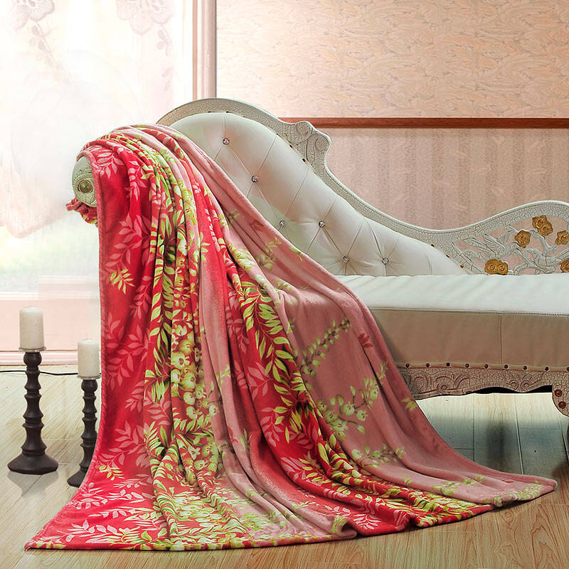 Polyester super soft  rotary print flannel fleece blanket