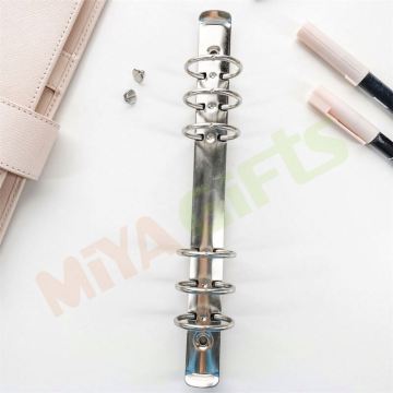 Custom Metal Quality A5A6A7 Binders - 19mm 25mm 30mm Silver Foiling Ring Binders for Diaries and Planners