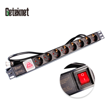 GTKT 1U 8 Sockets Germany Power Distribution Unit with 1.8M Cable for Internet PDU
