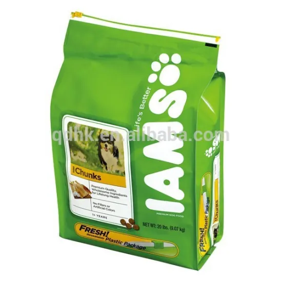 Pet litter stand up zipper bag