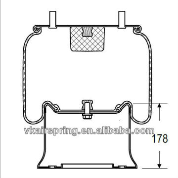 Air bag suspension kit 4028NP05/ Air cushion for BATTAGLINO 2211400 truck spare parts steel parts steel piston