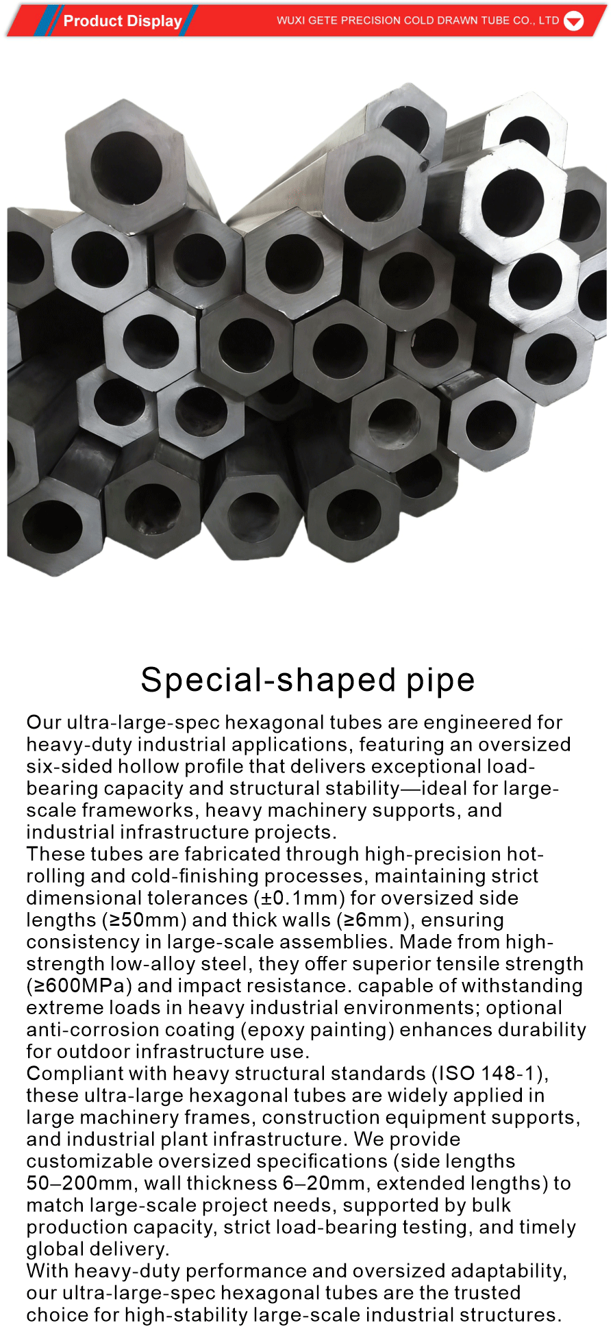 large diameter hex tube
