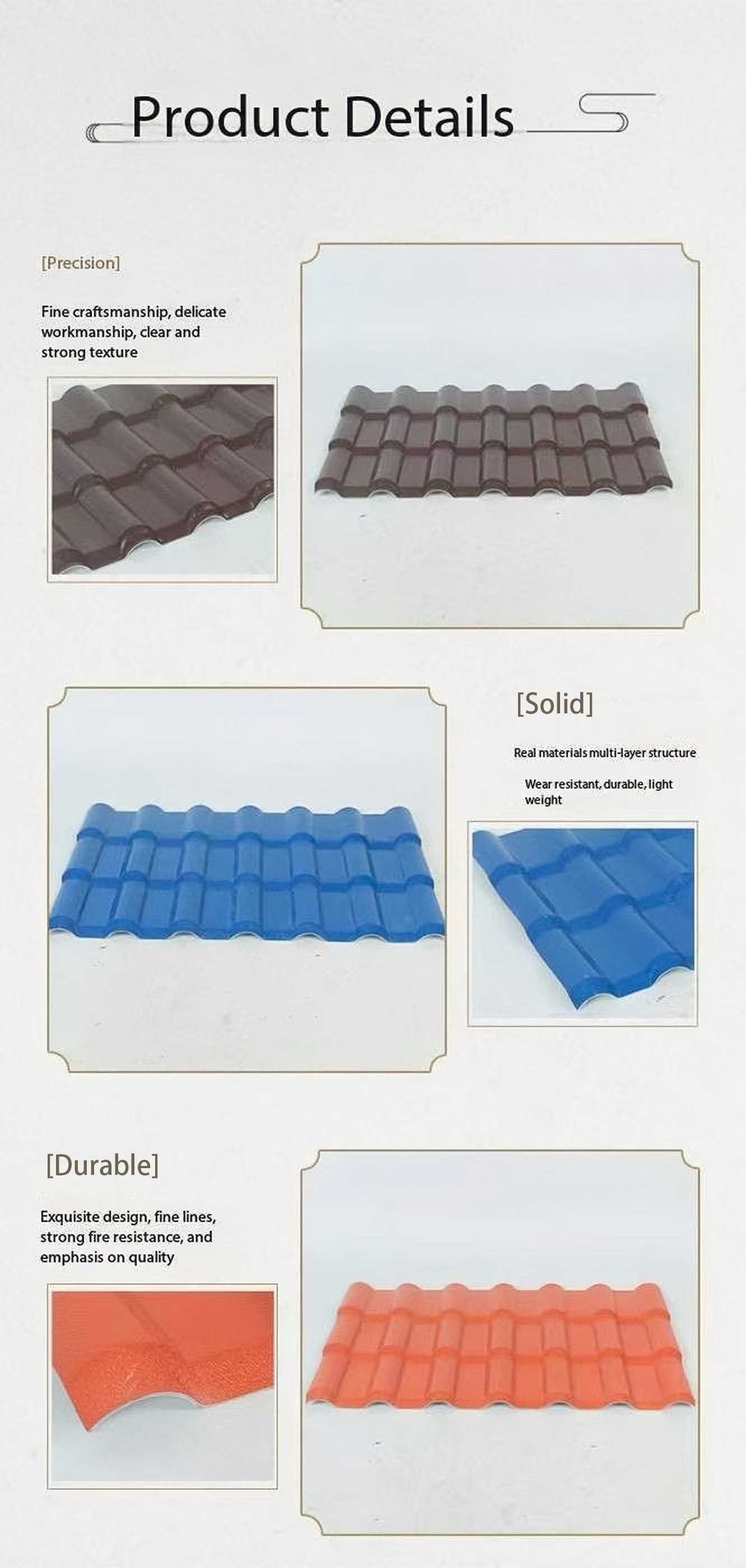 ASA Snythtic Resin Tiles