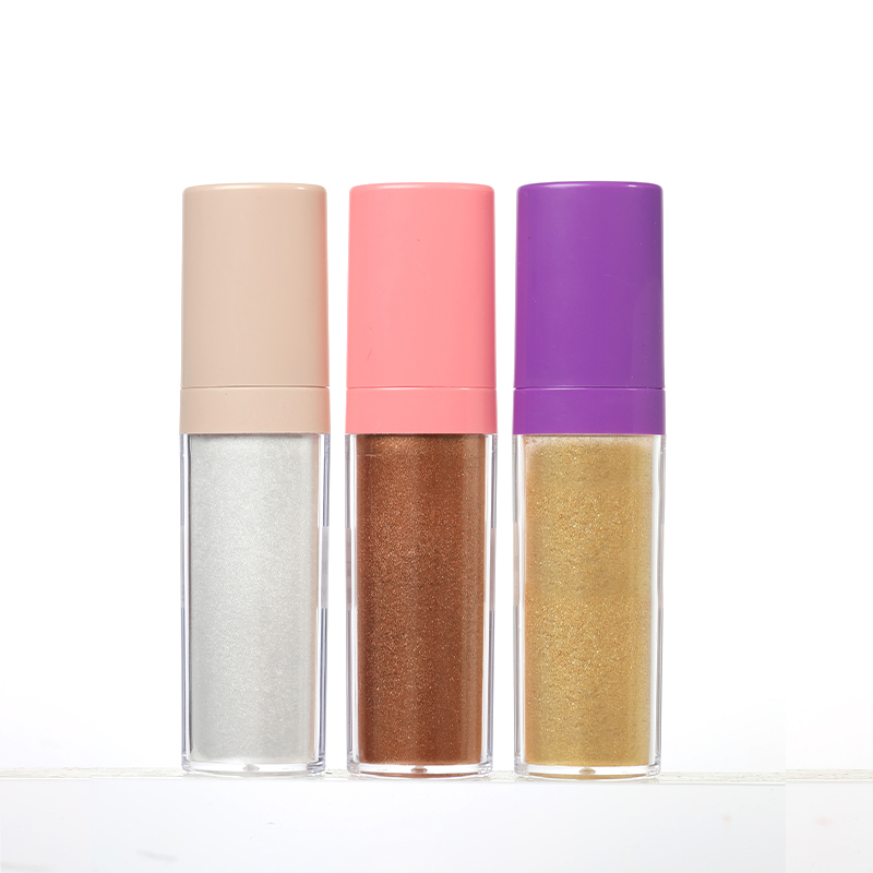 Custom Highlighter Bronzer Stick Puff Highlight Powder Body Shimming Powder Loose highlighter Powder For Pink Nude Bottle