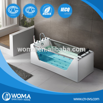 Q412 freestanding ,whirlpool massage , hot sale high quality glass bathtub