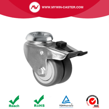 EuropeType Light Duty Duty Bolt Hole Tpr Twin Wheel Casters с общим тормозом