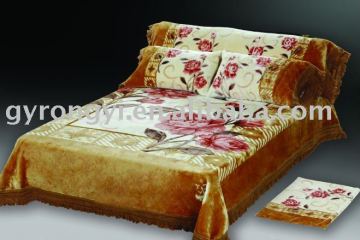 Camel Printed & super soft blanket set 100% polyester