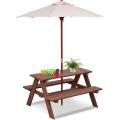 Conjunto de banco para jardim com mesa para crianças de madeira ao ar livre