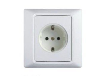 16a 250v 1 Gang / 2 Gang German Type Schuko Electrical Wall Socket With Saso Ceritficate