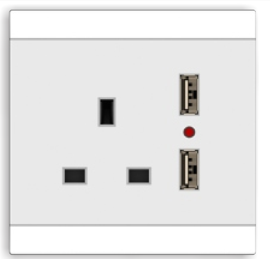 BS stander square socket with double USB