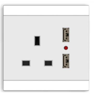 BS stander square socket with double USB