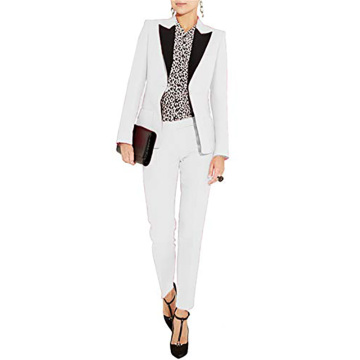 Women's Western Slim Fit Suits 2 Piece Single Button Tuxedo Formal Pants and Jacket Suit Prom Blazer 5 Color Can Choose