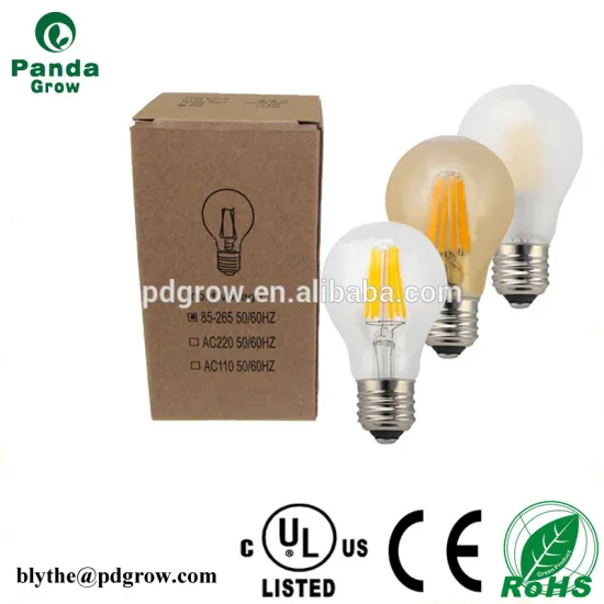 CE 220V 360 Degree 6W E27 Clear/Frost Glass A60 Lamp LED Light Edison LED Filament Lighting Bulb