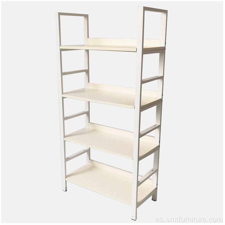Librería de estantería de escalera inclinada de metal de 4 capas