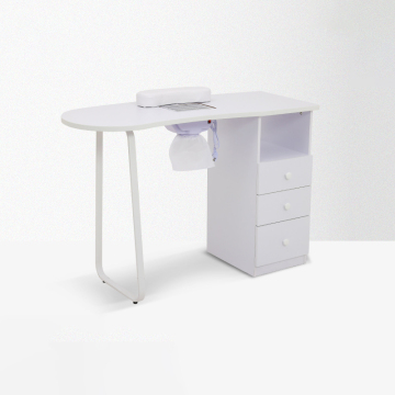 Modern White MDF Wooden Nail Table with Dust Collector