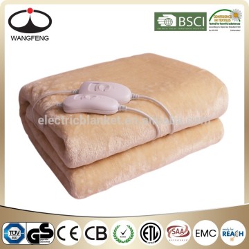 Double Fleece Washable Electric Heated Blanket CE GS ETL approvals