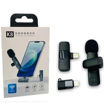 K8 Wireless Lavalier Mic for Tiktok Audio Video Recording - iPhone Android Compatible