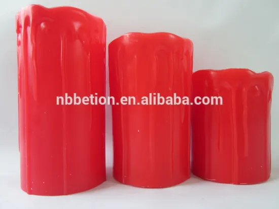 wedding decoration 3pcs flameless real wax dripping led candles with 18 keys remote control