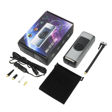 Handheld Mini Electric Tire Inflator with Pressure Gauge & Power Bank for Cars, Motorbikes, and Bicycles