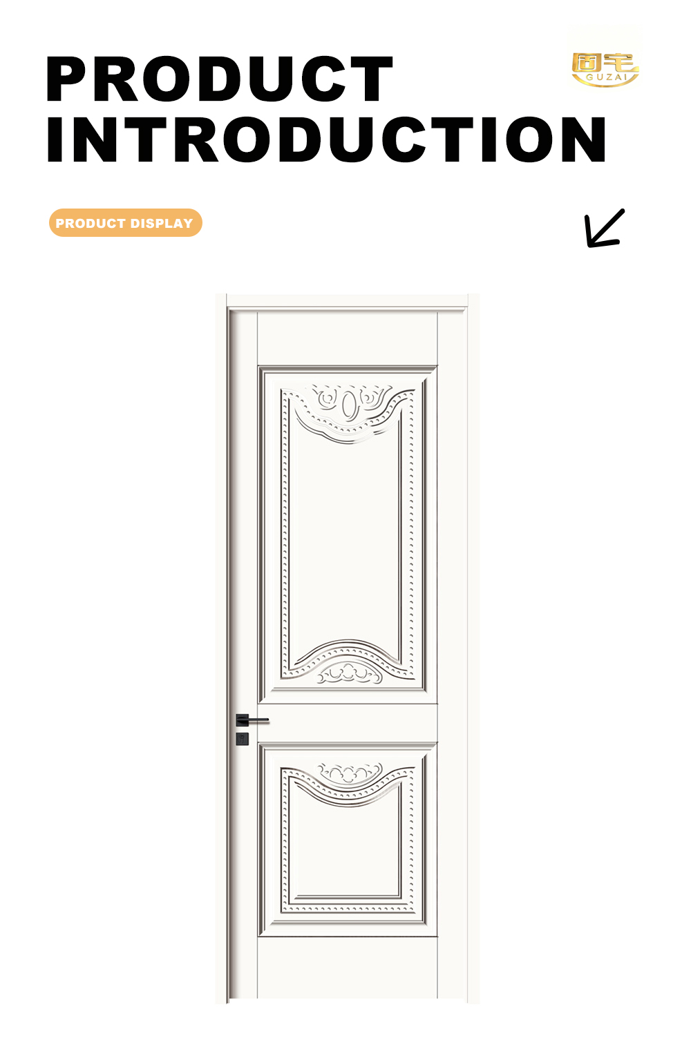 Pure White European Carved Interior Timber Door X