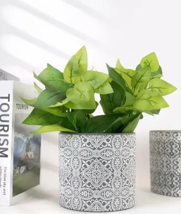 Round Modern Ceramic Flower Pot for Home Decor