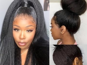 Kinky Straight 360 Lace Frontal Wig