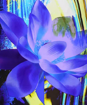 Sell 100% pure silk satin printed fabrics with lotus design