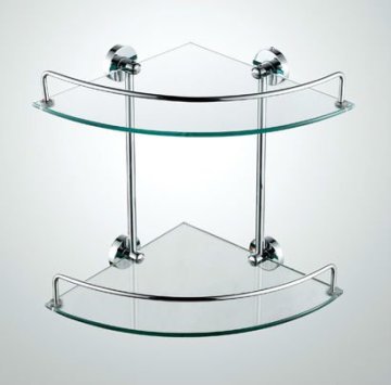 hotel double corner glass shelf,glass shower shelf,bath shelf,bath glass shelf
