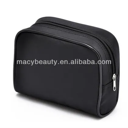 Simple black nylon travel makeup bags