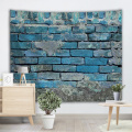 Brick Wall Tapestry blauen Stein Wandteppich Wandbehang Vintage Tapisserie Polyester Print für Wohnzimmer Schlafzimmer Home Wohnheim Dekor