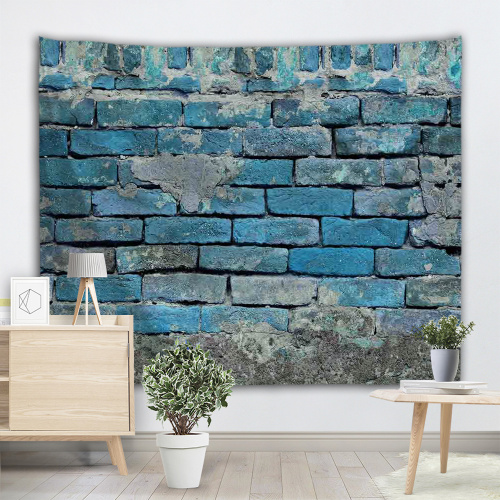 Brick Wall Tapestry Blue Stone Tapestry Wall Hanging Vintage Tapestry Polyester Print for Livingroom Bedroom Home Dorm Decor