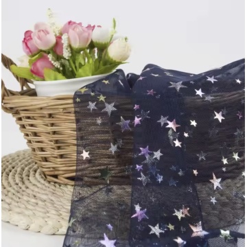 Colorida tela de malla de patrón de estrella para bodas para niñas al aire libre