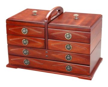 Upscale 4-tier Wood Sewing Basket