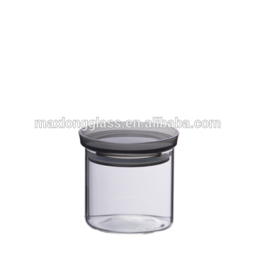 Wholesale Borosilicate Glass storage jars jars with plastic lid, 330ml