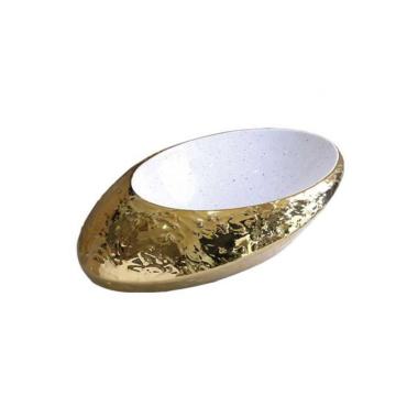 Irregular Oval Hand-drawing Color Wash Basin Art Basin