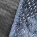 Tecido de malha de tricô de poliéster prateado de veludo metálico