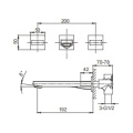 Onirii Wall Mount Double Mixer Basin Mixer