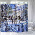 3D waterproof fabric shower curtain