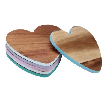 Heart shaped wooden coaster