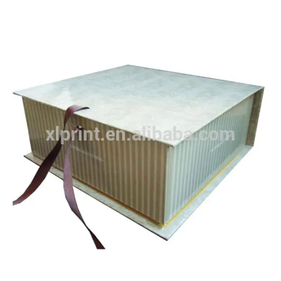 Colorful hot sale China supplier cardboard rigid paper makeup box with ribbon