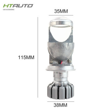 HTAUTO 8000LM Mini Projector H4 Super Lens 45W High and Low Beam