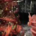 Materiale decorativo artigianale in bambù per albero di Natale intrecciato a mano
