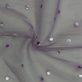 Tulle leggero in poliestere con stampa a pois bicolore