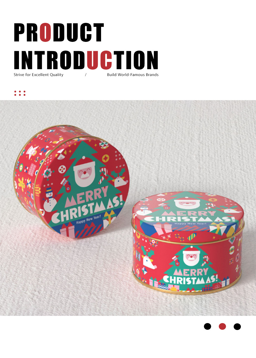 5-Рождественская круглая консервная банка-X 5-Christmas round tin can-X