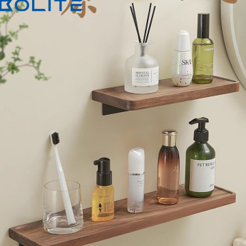 Bathroom Wall-Mounted Scandinavian Solid Wood Cosmetic Organizer