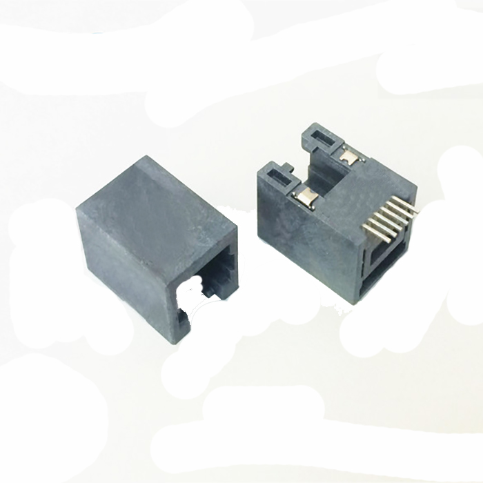 ทางเข้าด้านข้าง RJ11 SMT JACK L IRON SHEET