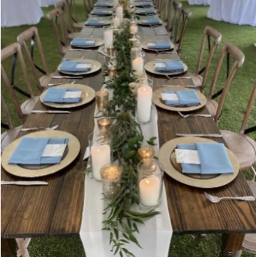 Retro Industrial Wooden Folding Table for Events