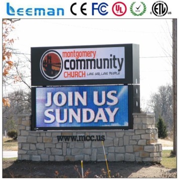Leeman factory manufacture outdoor programmable scrolling led sign,scrolling signboard smd outdoor p10 led display